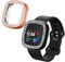 kwmobile 2X Kunststoff Hülle kompatibel mit Fitbit Versa 4 / Sense 2 Schutzhülle Schutzrahmen - Glitzer Schutz Zubehör in Schwarz Rosegold