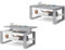 All4All Couchtisch Nico - Kaffeetisch - Wohnzimmertisch - Laptoptisch - Sofatisch - ausziehbar - ausklappbar - 100x60cm - 05 - Beton + Weiß