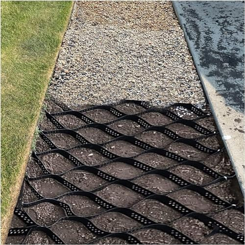 RTOWERM Stabilisateur Gravier Grille de sol Geocell de 2 pouces, grille de gravier de sol HDPE Geogrid, allée de géogrille, système de pavé perméable Grille de stabilisation du sol Pavés perméables Ge