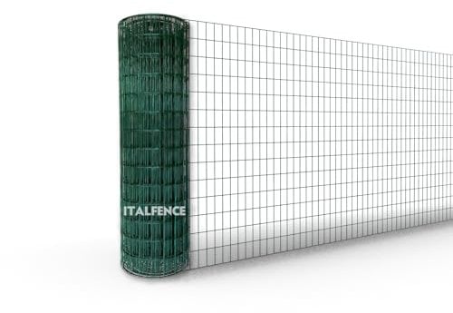 Italfence - Rete metallica elettrosaldata plastificata per recinzione, 25m (Tutte le altezze) [Ø2,30mm, 100cm]