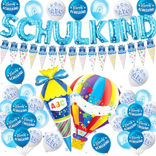 Deko Einschulung Junge,Luftballon Einschulungjunge, einschulung deko junge,Schulkind Ballon,Schulkind 2025 Junge Deko,Schulanfang Deko,Schuleinführung deko,Schulanfang Banner