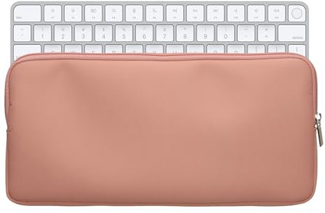 kwmobile Custodia Tastiera Wireless Compatibile con Apple Magic Keyboard Cover - Protezione Portatile e Antiurto in Nylon - Copri Tastiera Pesca Pastello