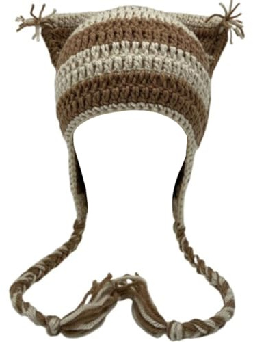 Y2K Beanies Y2k Beanie für Damen, Gothic-Strickmütze, Grunge-Häkelmützen für Damen, Zubehör, Brown-a, Medium