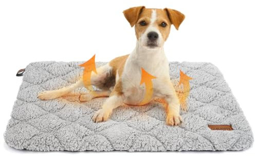 ULIGOTA Self Warming Cat Bed - Self Heating Dog Mat, Soft & Fluffy, Noiseless Thermal Pet Pad for Indoor & Outdoor Pets, Removable Cover, Non-Slip Bottom (75x48x3cm)