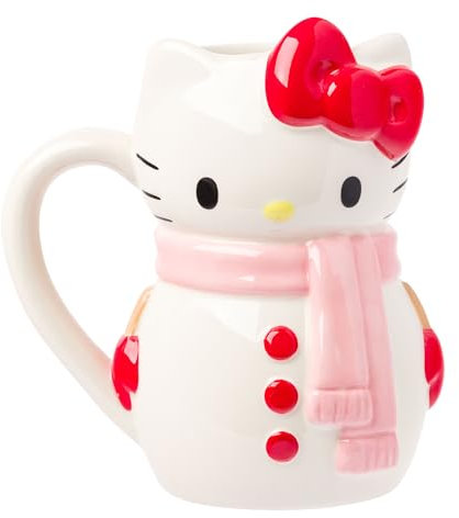 Silver Buffalo Sanrio Hello Kitty Holiday Ceramic 3D Sculpted Mug, 20 Ounces