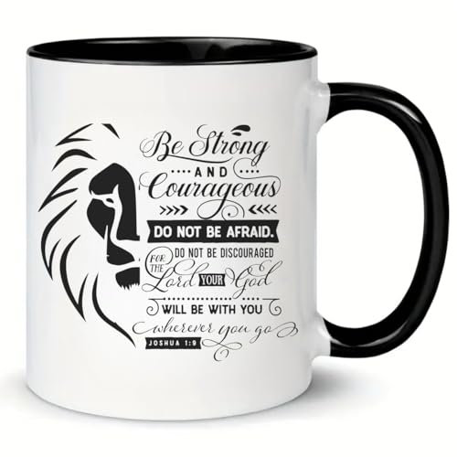 330Ml Teeglas Sei Stark Und Mutig - Josua 1:9 Mikrowelle Becher Mug Coole Keramik Tasse Langlebig Mugs Für Geschenk Cappuccino Geburtstagsgeschenk