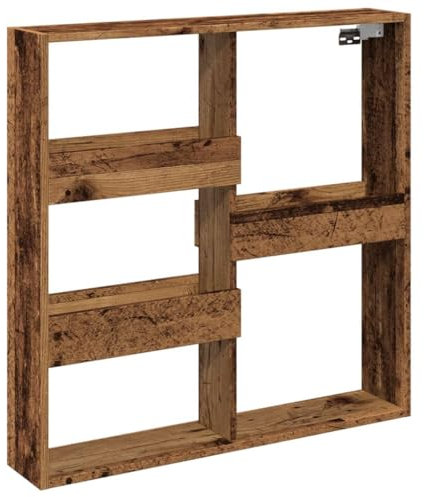 vidaXL Wandschrank, Hängeschrank mit Stauraum, Wandregal für Wohnzimmer, Hängeregal Hängevitrine Wandvitrine, Altholz-Optik Holzwerkstoff