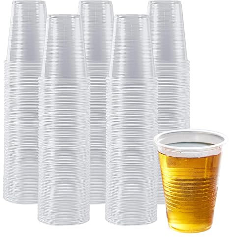 CaterCo Clear Plastic Disposable Vending Drink Cups for Water Coolers 1000 Pack - 7oz / 200ml Plastic Cup - Perfect for Drinking Events, Offices, Reusable, Home, Parties Gatherings - (7oz - 1000 Pack)