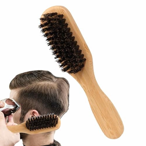 Spazzola per barba in setole di cinghiale – pettine per barba cinghiale, raddrizzatore per barba per uomo | Beard Smoother Men Beard Straightener Baffi Brush, Strumento per spazzola per capelli per