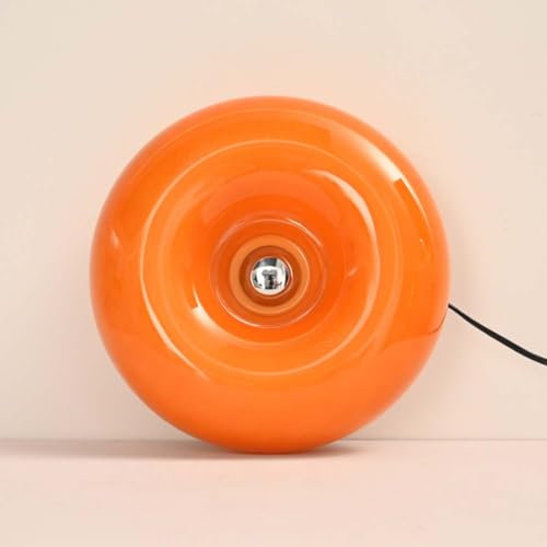 AoLa Orange Donut Wandlampe mit Kabel und Stecker Wandleuchte LED Modern Touch Control 3000K-6000K Glas Nachttischlampe Donut Tisch Lampe Innen Deko Nachtlicht für Schlafzimmer Wohnzimmer Esszimmer