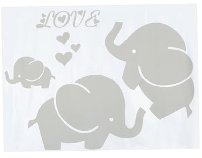 ibasenice Kreatives Wandtattoo Elefant in Herzform aus Pvc für Kinderzimmer und Fenster Abnehmbare und Langlebige Wandaufkleber mit Liebevollem Cartoon Design