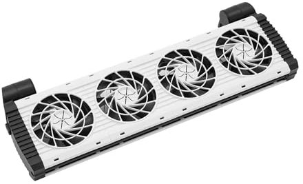 4 Kopf Aquarium Wasserkühler 1.9W×4 Aquarium Lüfter 6 Gänge Einstellbarer Aquarium Kühlventilator Geeignet für die Innenkühlung von Süß- und Salzwasseraquarien oder Kleintierhäusern (Schwarz+Weiß)