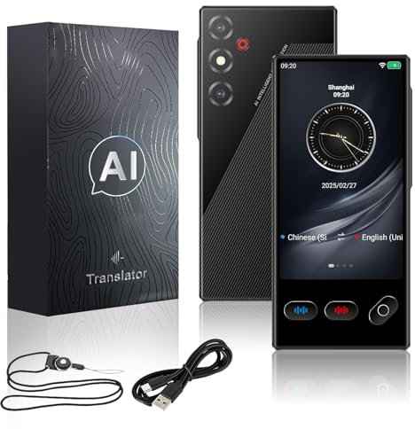 Sprachübersetzer Gerät, Translator Sofortübersetzer kein WLAN, AI Übersetzungsgerät mit Sprachausgabe, Fotoübersetzung/WIFI/Hotspot/Offline,Sofortübersetzer für Reisen,Business Sprachenlernen