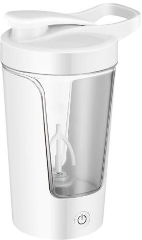 Luxshiny Shaker Elettrico: Flaconi Bianchi Automatici Per Mescolare Le Proteine ​​- Potente Tazza Automescolante Per Il Latte - 450 Ml/15 Oz