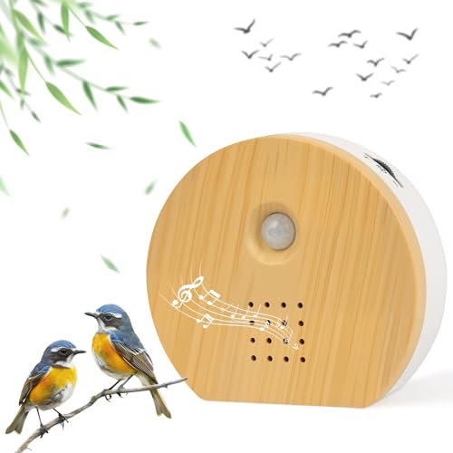 HOTUT Vogelgezwitscher Bewegungsmelder Box,Naturgeräuschebox Vogel Gesang mit Wandhalterung,Vogelgeräusche Box,Vogelstimmen Bewegungsmelder für Toilette Spa und Entspannung