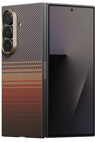 pitaka Custodia per Z Fold 7, compatibile con MagSafe, custodia sottile e leggera per Galaxy Z Fold 7 con sensazione al tatto senza custodia, realizzata in fibra aramidica 1500D, solo cover posteriore