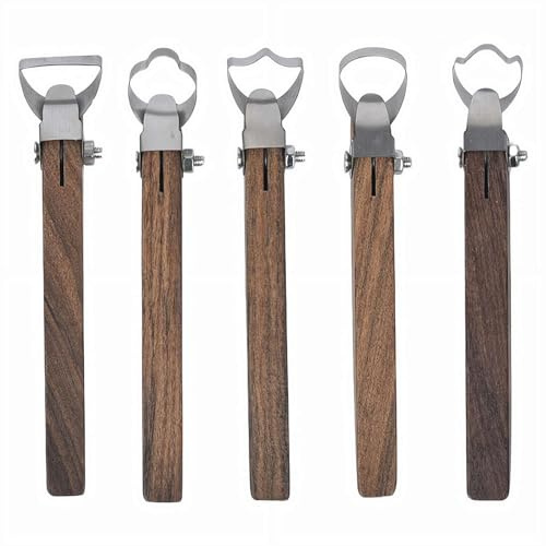 5Pcs Pottery Handle Making Tools Set, DIY Clay Mug Handle Carving Kit, Sculpting Tools for Teacup Crafting, Pottery Cup Shaping Molds, Handmade Ceramic Accessories