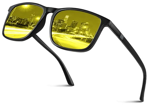 kunchu Night Vision Driving Glasses - Polarized HD Lenses with Anti-Glare & UV Protection | Perfect for UK Roads & Low-Light Conditions Gray copper mold