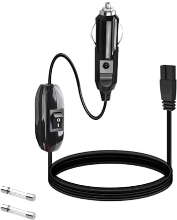 Leloco 12V/24V KFZ Kühlbox Kabel 2M, KFZ Verlängerungskabel Mit Schalter und 2 PCS 10A Sicherung für Kühlbox Dometic, Waeco CF CDF Waeco CF-18 Alpicool ARB ICECO DC 12V Ersatzkabel Kühlbox Kable
