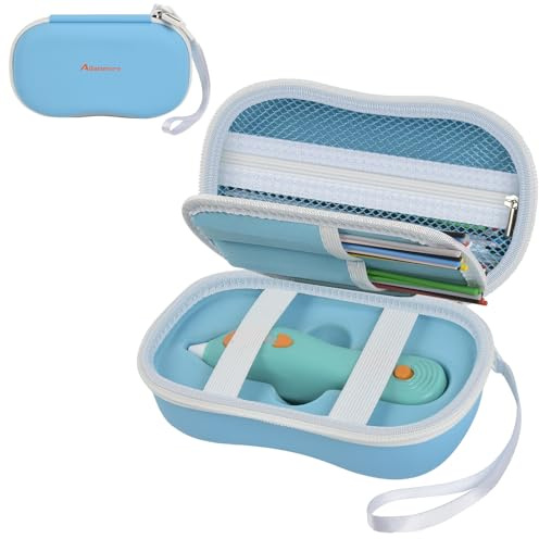 Gehäuse kompatibel mit 3Doodler Start + Essentials, 3D Pen Set Storage Organizer mit 4-Taschenteiler für Filament-Nachfüllpackungen und USB-Kabel, Kids Art Activity Carrier Box (nur Gehäus (Blau)