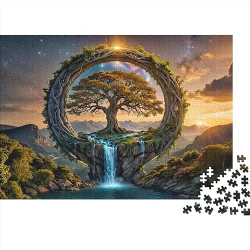 Puzzle 1000 Pezzi Albero della Vita Fantasy per Adulti Carta Spessa Allenamento Mentale Decorazione da Parete 70x50cm/1000pcs