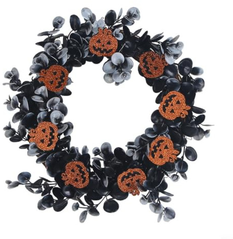 Tidgel Couronne d'Halloween en Plastique pour Porte et Fenêtre