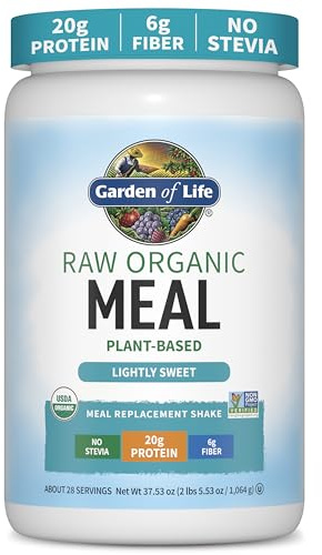 Garden of Life Raw Organic Meal Protein Powder, Lightly Sweet, 28 Servings
