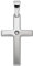 Gold Kreuz Anhänger 14 k 585 Weißgold mit Brillant
