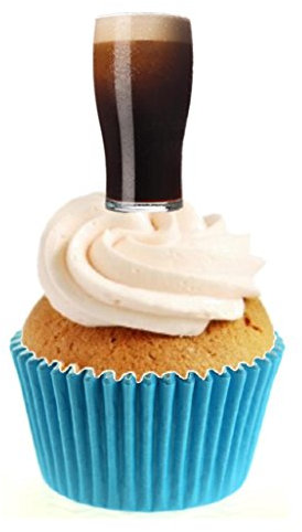 Sprinkles & Toppers Ltd Pint of Ale Edible Stand Up Wafer Paper Cake Toppers (12 Pack)