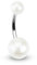 beyoutifulthings Bauch-nabelpiercing 2 ACRYL-Kugeln 8mm 1,6mm 10mm Nabel-Piercing Edelstahl Chirurgenstahl Bananabell Silber Weiß