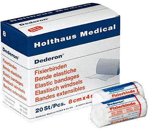 Holthaus Medical Fixierbinde Dederon®, Verband Bandage Binde Fixierung, elastisch, DIN 61 634-FB, 8cmx4m 20St