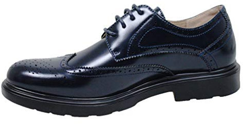 Scarpe Francesine Uomo Class Vernice Man's Shoes Casual Eleganti (44, Blu)