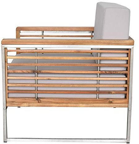 Jet-Line | Loungemöbel | Stuhl | Sessel Artemis | Akazienholz | Edelstahl | Innen- und Außenbereich | Garten | Terrasse