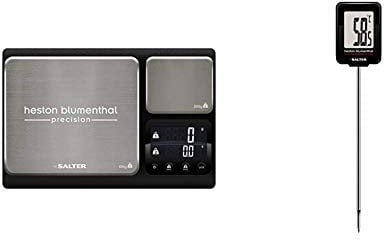Heston Blumenthal Precision Dual Platform Precision Scale by Salter, 10kg Capacity, Ultimate Accuracy Platforms & Blumenthal Digital Meat Thermometer, Instant Read Food Probe for Kitchen, Cooking, BBQ