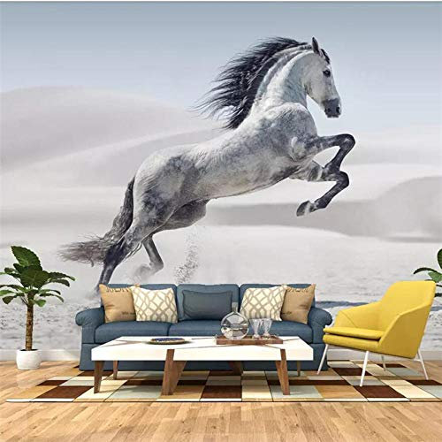 papier peint panoramique 3d tapisserie photo murales papier peint intissé poster geant décor mural moderne Trompe Loeil 350x245cm rêve chassant cheval
