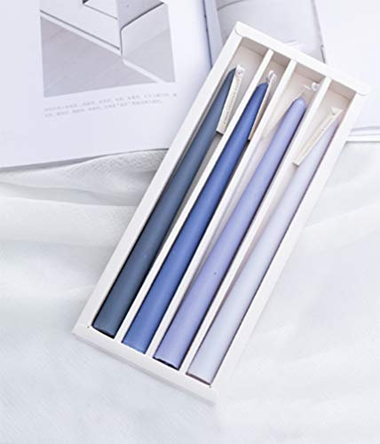 Kerzenkerzen, Abendessen, Duftkerze, Farbe, Geschenk, über 7 Stunden, 4 Stück (Blau – Wild Bluebell)