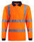 shelikes Mens Hi Vis Viz High Visibility Reflective Tape Safety Polo Contrast Long Sleeve Workwear Tee Tshirt Top (2X-LARGE, ORANGE)