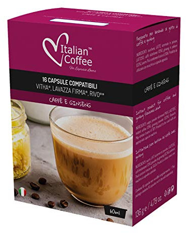 Espresso Italiano 96 Capsule Compatibile con Lavazza Firma (16 unità (Confezione da 6), Caffè Ginseng)