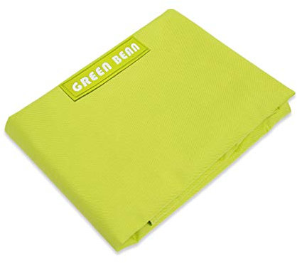 Green Bean Square XXL Riesensitzsackhülle 140x180 cm - PVC Bezug - Indoor und Outdoor Sitzsackhülle - Bean Bag Bezug - Sitzsackbezug ohne Füllung - Lounge Chair Hülle - abwaschbar - Hellgrün