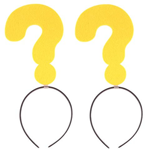 Amosfun 2Pcs Fragezeichen Stirnband Party Fotokabine Stirnband Urlaub Weihnachten Haar Reifen Kostüm Kopfschmuck Party Bevorzugt Gelb