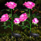 Lumiere Solaire Exterieur, Lot de 2 lampes de jardin avec 6 roses, Éclairage extérieur solaire de jardin sans Fil Led Décoration Solaire Pour Patio/Chemins/Pelouse/Terrasse/Noël(rose)