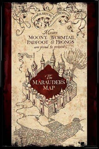 Harry Potter Poster Plakat | Bild und Kunststoff-Rahmen - Die Karte des Rumtreibers (91 x 61cm)
