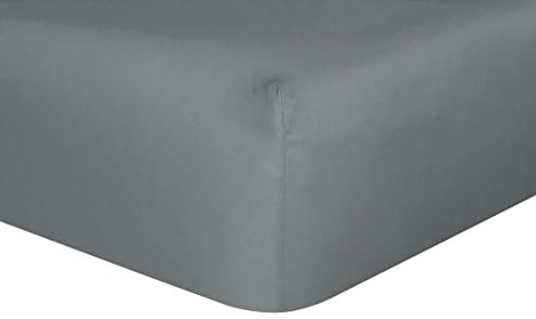 Sleepdown Unifarbenes Spannbetttuch, weich, warm, gemütlich und atmungsaktiv, bequem, Bambus-Bettlaken, 32 cm, extra Tiefe Taschen, Anthrazit – King Size