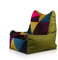 Ecopuf Solid | Sitzsack Patchwork Design | Sitzsack aus Mikrofaser mit hoher Rückenlehne | Sitzsack Relax 75 x 75 cm