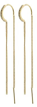 PILGRIM BLOSSOM recycelte Ketten-Kristallohrringe, vergoldet