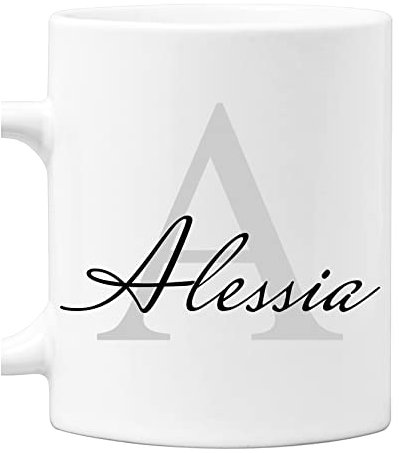 Colorfamily Tazza Mug PERSONALIZZABILE con Iniziale e Nome - Lettera A - in ceramica