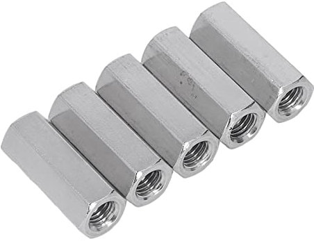 5PCS Hex Coupling Nuts 304 Stainless Steel Thread Connection Nut for Bolt Stud Machine Screws,Fastening Parts Hex Nuts Flange Nuts Stainless Steel Rod Coupling Nuts