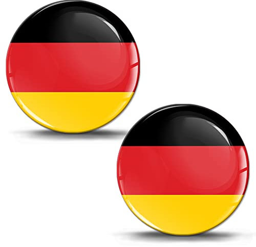 Biomar Labs 2 x Aufkleber 3D Gel Silikon Deutsche Flagge Fahne Aufkleber Autoaufkleber Auto Motorrad Fahrrad Fenster Handy Laptop PC Tablet Tür KS 194