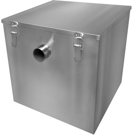 Séparateur de Graisse Commecial 60L en Acier Inoxydable Récupérateur Bac piège à Graisse - Sous Evier - Elimine les déchets de vos eaux - Parfait pour Restaurant, Bar, Cuisine HORECA CHRD