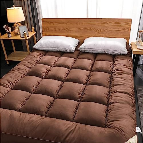 Dremdo Futonmatratze, Dicken Tatami Matte Schlafpad, Faltbare Roll Up Matratze, Japanische Dicken Futon Matratze Atmungsaktive Faltbare Bodenbett, Braun, 180x200cm, Baumwolle, Mittel Fest